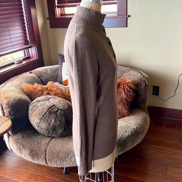 Eddie Bauer button mock neck sweater M - Picture 5 of 10